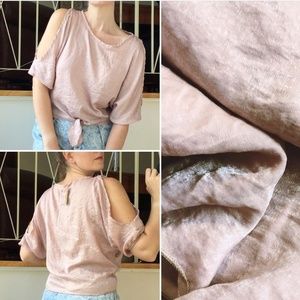 NWT Blush Pink Cold Shoulder Top